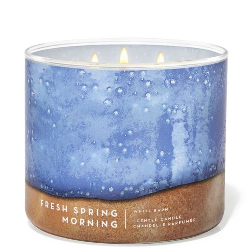 🆕🌄FRESH SPRING MORNING - 3 WICK CANDLE - WHITE BARN/ BBW 🌄